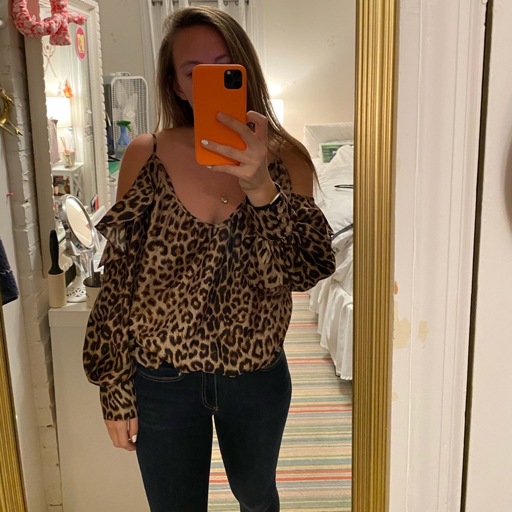 Parker Leopard Print Silky Top